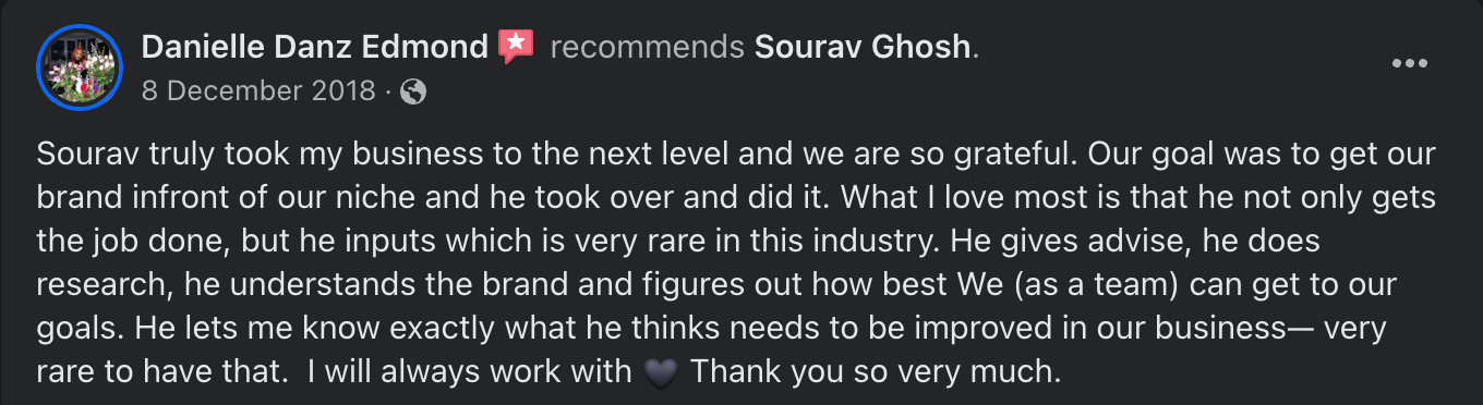 Danielle's testimonial